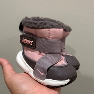 Nike baby Pink and Gray Cozy Boots